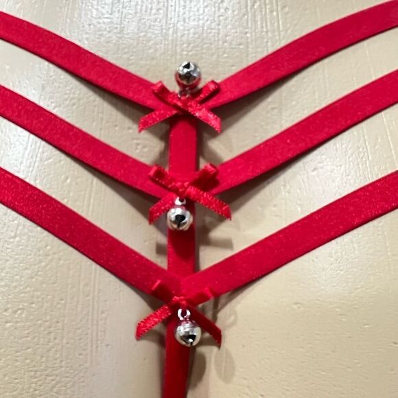 Victorias Secret Dream Angels Sexy Strappy soft Satin Thong V String Red XLarge - Picture 7 of 7